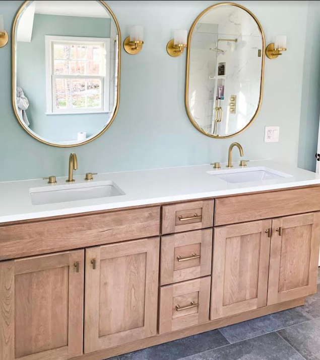 bathroom cabinets natural wood